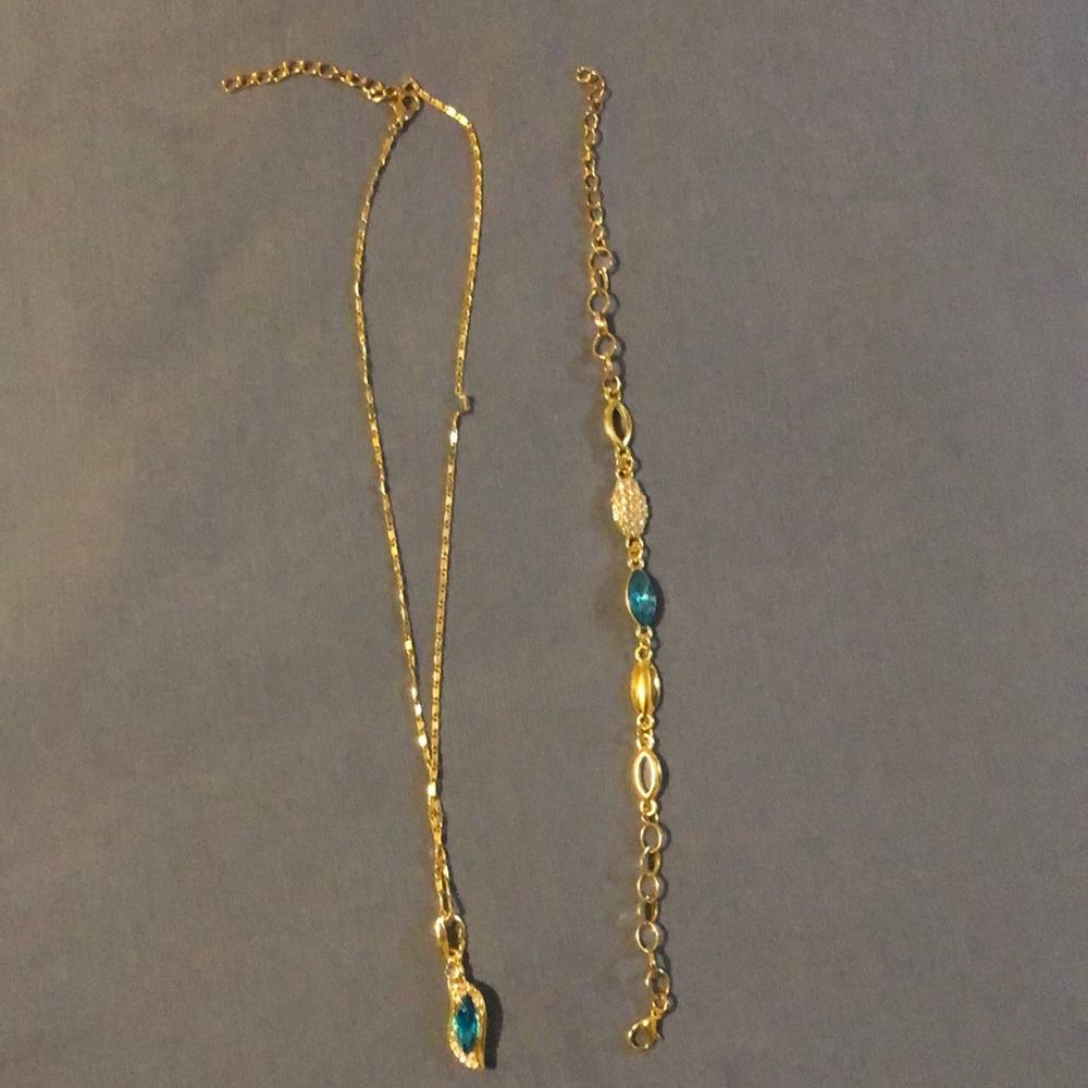 18K gold plated necklace and bracelet